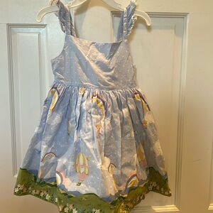 Playful, whimsical flutter sleeve dress, 3t